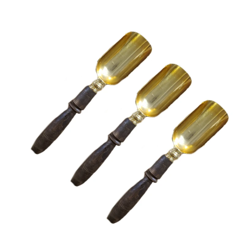 قاشق آجیل خوری مدل دسته چوبی مجموعه 3 عددی