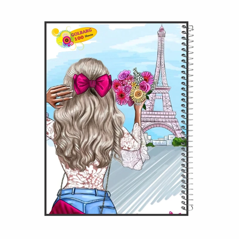 دفتر مشق 100 برگ گلبرگ طرح دخترانه کد 100747