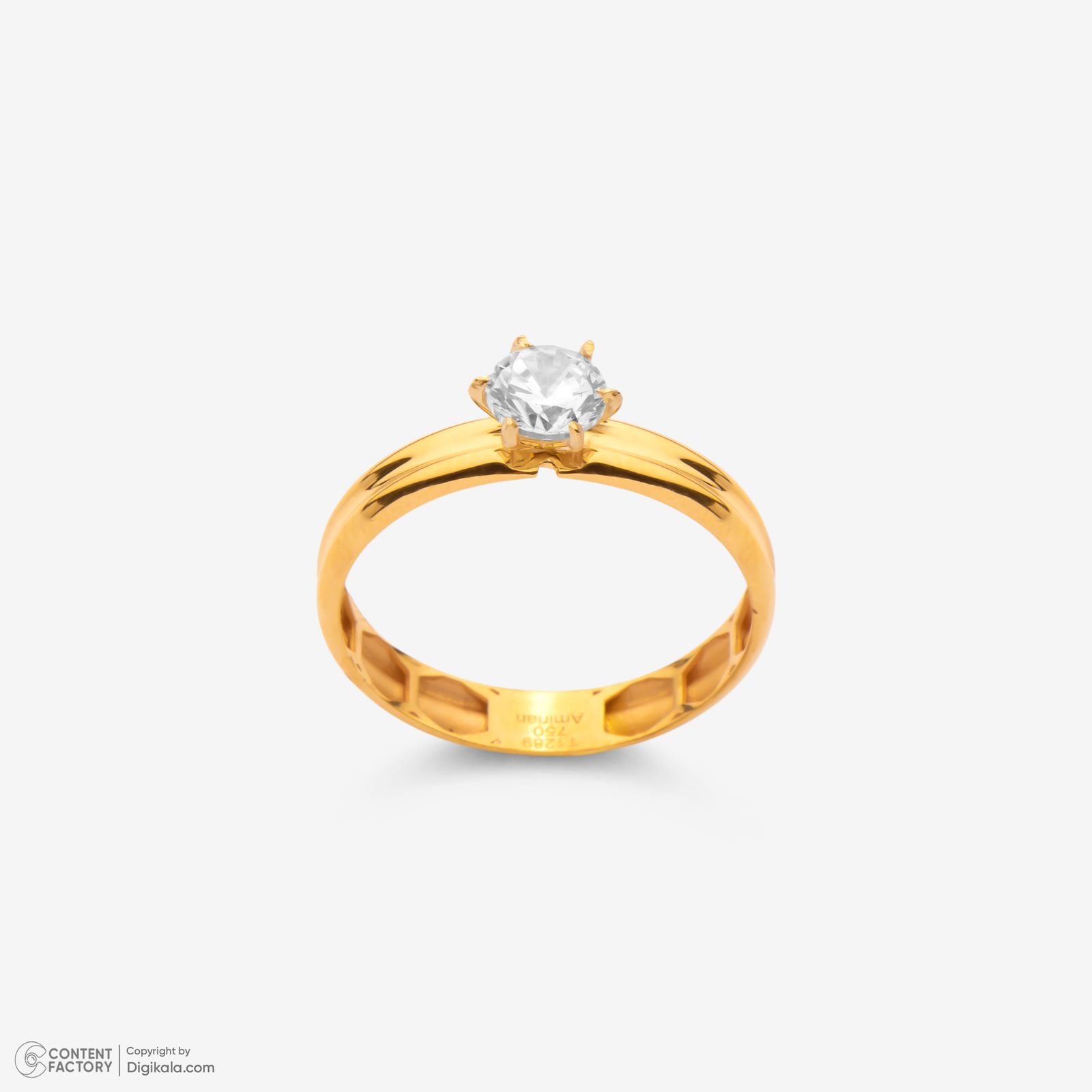 انگشتر طلا 18 عیار زنانه گلدم مدل R347022 سایز 58 -  - 6