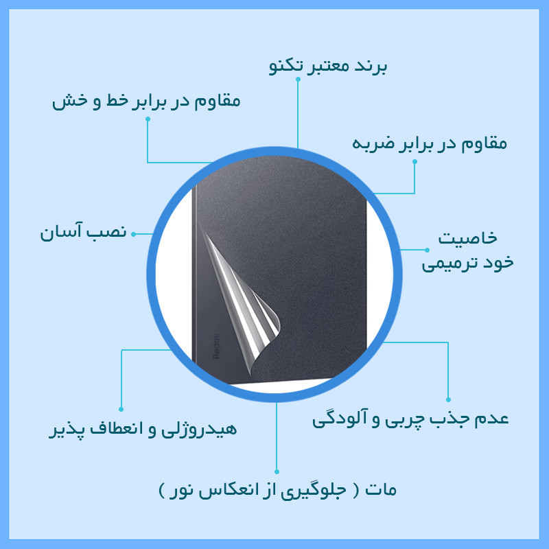محافظ صفحه نمایش مات تکنو مدل Resistant مناسب برای تبلت سامسونگ Galaxy Tab A9 به همراه محافظ پشت تبلت