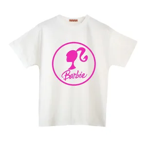 تی شرت آستین کوتاه زنانه مدل باربی رنگ سفید