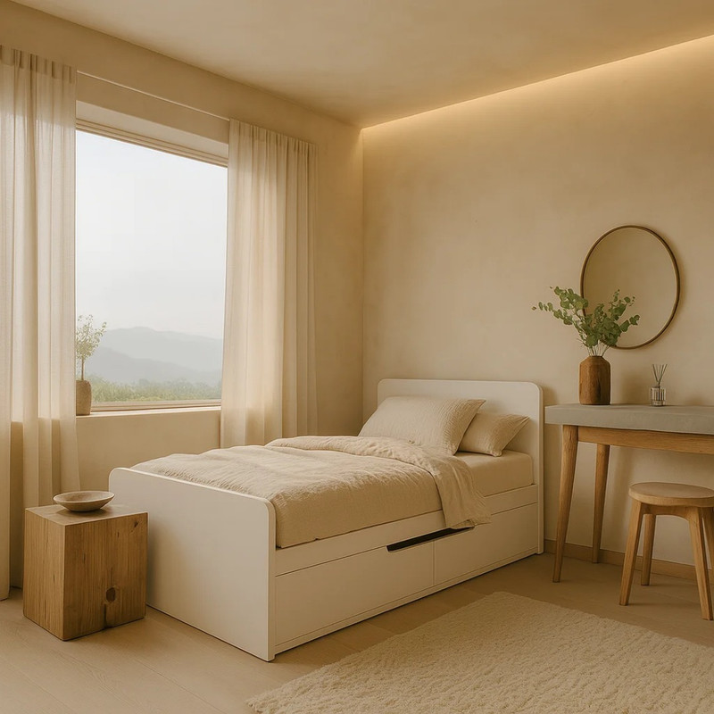 تخت خواب چوبی یک نفره مدل پاپ سایز 120×200 سانتی متر