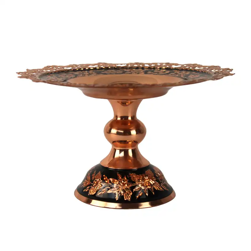شیرینی خوری مسی مدل الماس تراش شبکه کد g020