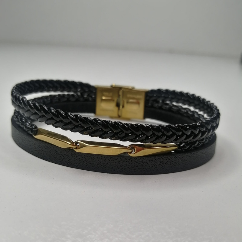 دستبند مردانه مدل چرم