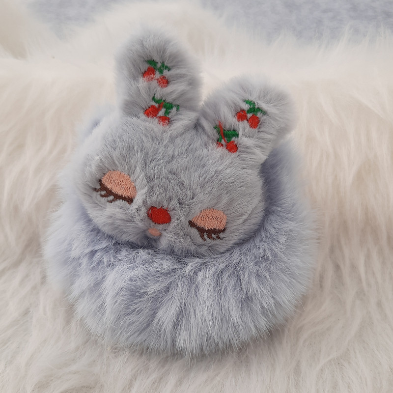 کش مو دخترانه مدل پشمی طرح خرگوش مجموعه 2 عددی