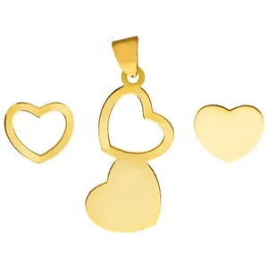 نیم ست طلا 18 عیار زنانه نیکان گلد مدل قلب