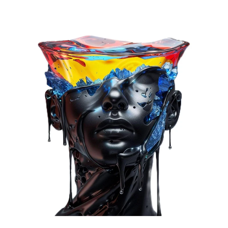 استیکر پارچه و لباس پاد آفرین مدل سورئالیسم کلاژ مینیمالیسم کد 3922