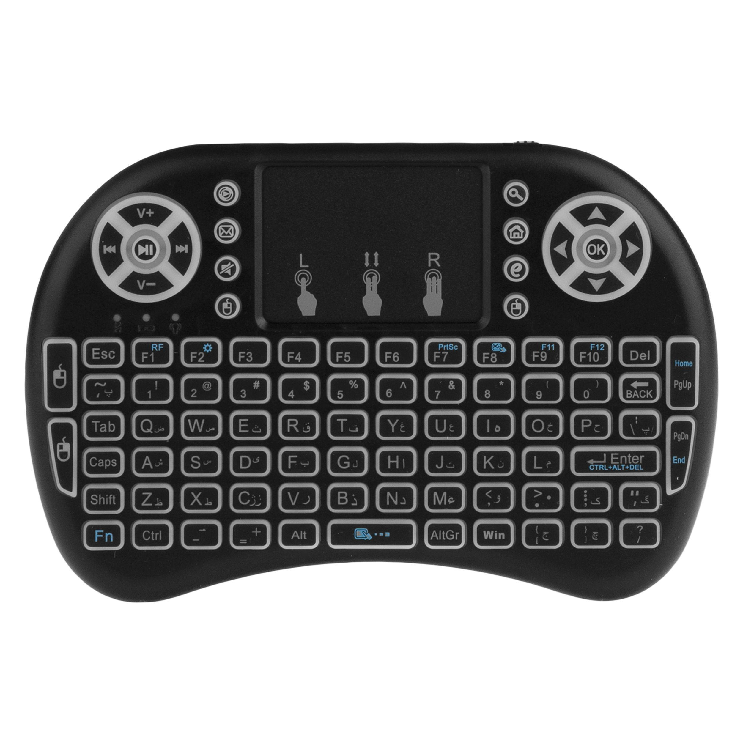 مینی کیبورد بی‌سیم همراه با تاچ‌پد مدل 08RF/2.2 Persian