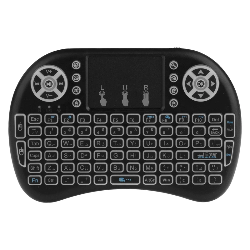 مینی کیبورد بی-سیم همراه با تاچ-پد مدل 08rf-2.2 persian