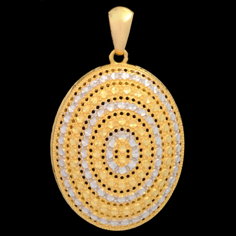 آویز گردنبند طلا 18 عیار زنانه طلای مستجابی طرح بیضی مدل آوا کد 63985