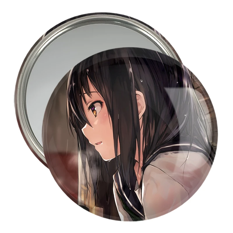 آینه جیبی خندالو مدل دختر انیمه ای  کد 18098