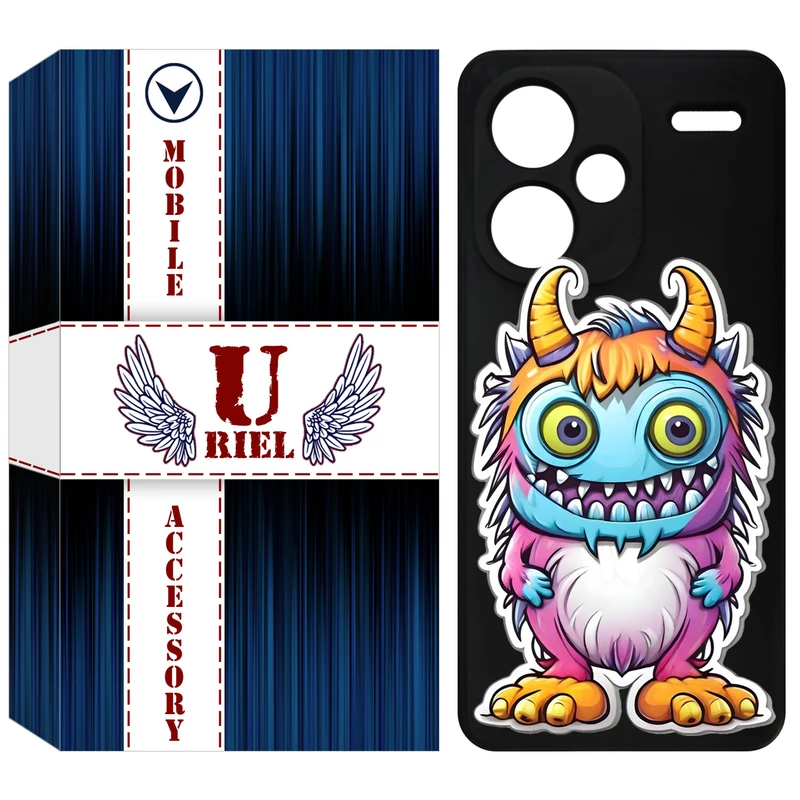 کاور یوریل قاب مدل KSH کد 50 طرح میکروب مناسب برای گوشی موبایل شیائومی Redmi Note 13 Pro Plus