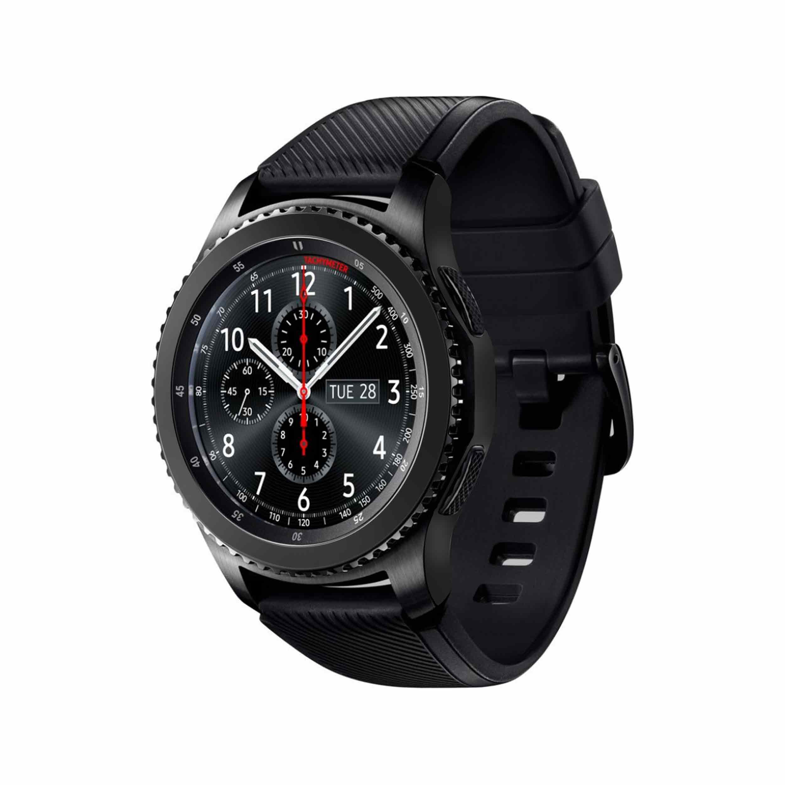 برچسب ماهوت طرح Matte-Black مناسب برای ساعت هوشمند سامسونگ Galaxy Gear S3 Frontier