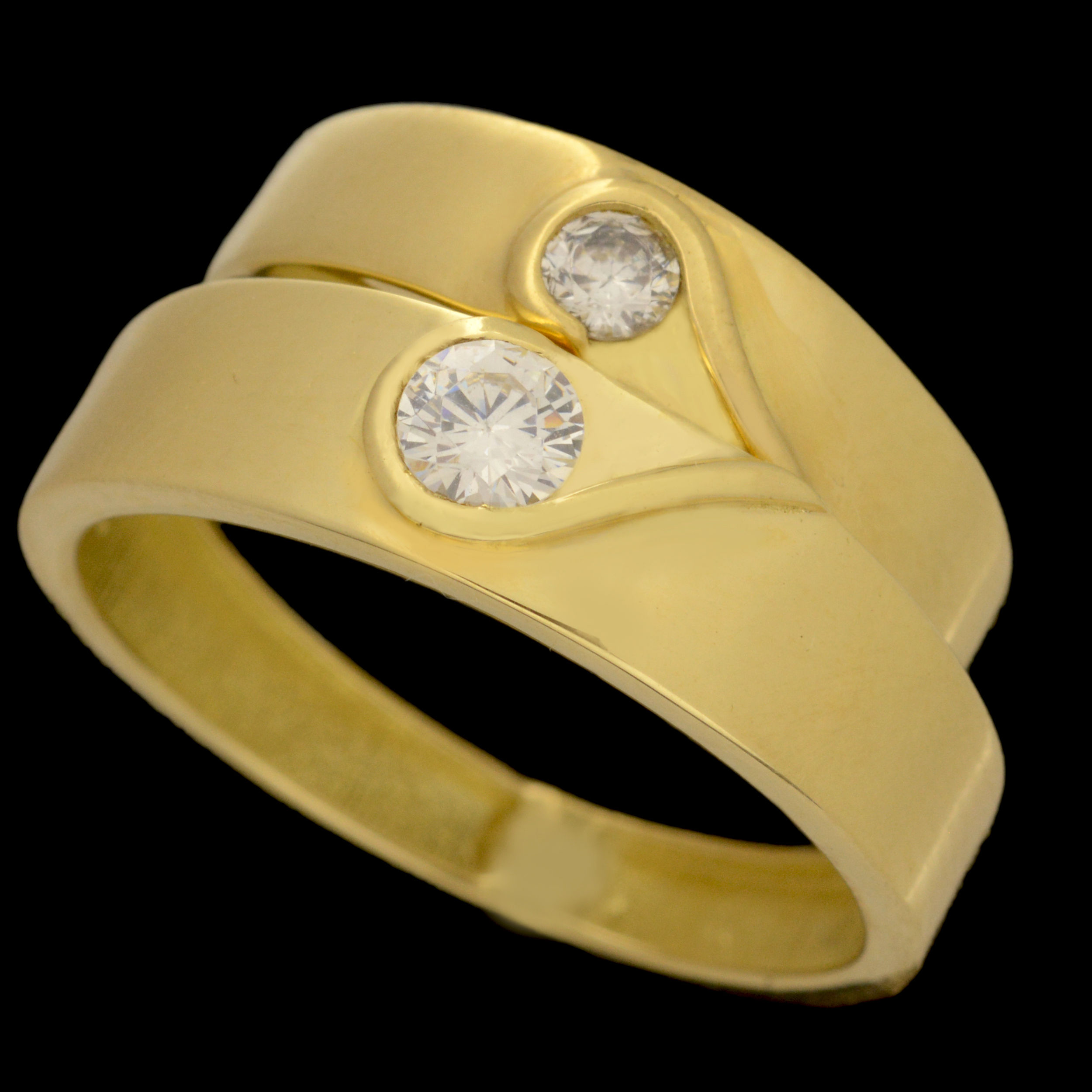 انگشتر طلا 18 عیار زنانه طلای مستجابی کد 6721 مجموعه 2 عددی