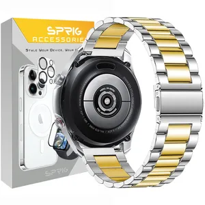 sprig 3Bid Dual Color steal strap suitable For Samsung Galaxy Watch Active 2 40mm / Active 2 44mm / Watch 3 size 41mm / Galaxy Watch 4 40mm / watch 4 42mm / watch 4 44mm / watch 4 46mm