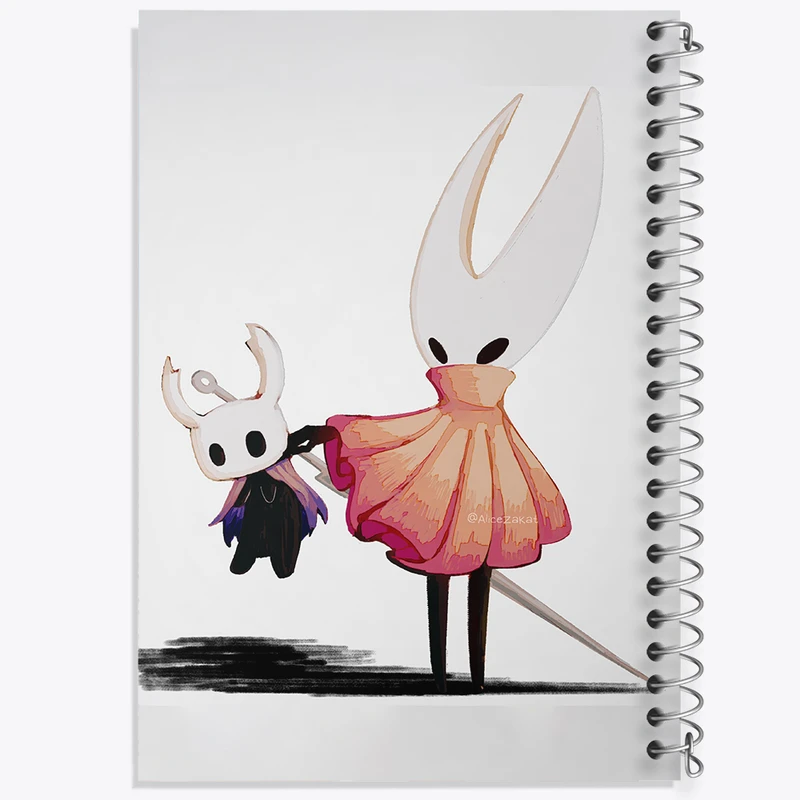 دفتر ژورنال نویسی 50 برگ خندالو مدل نقطه ای طرح بازی هالو نایت (Hollow Knight) کد 32979