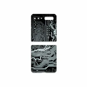 MAHOOT Black-Printed-Circuit-Board Cover Sticker for Samsung Galaxy Z Flip