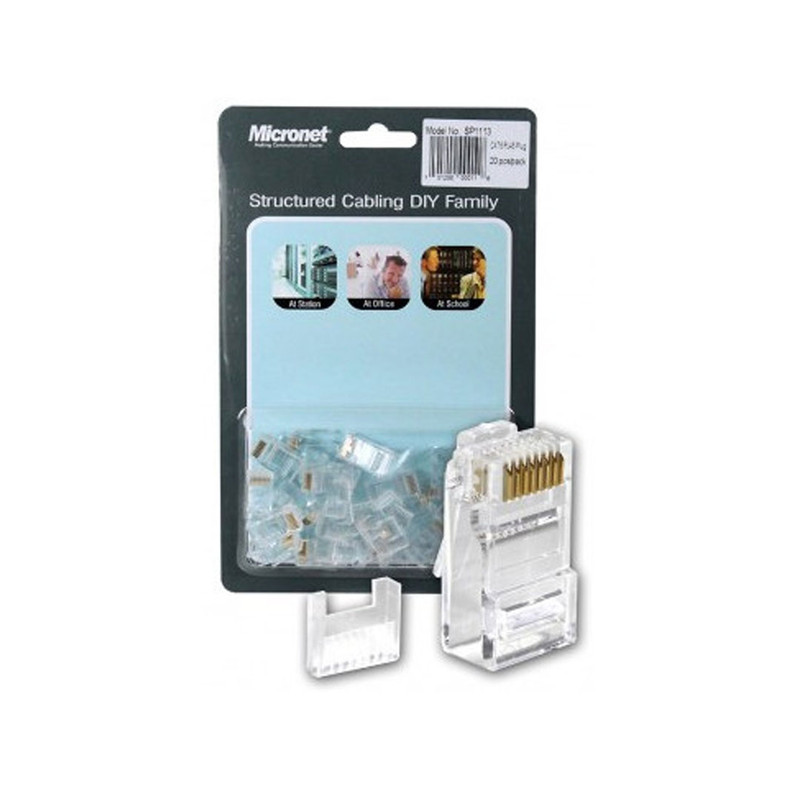 کانکتور کابل CAT6 میکرونت مدل sp1113 بسته 20 عددی