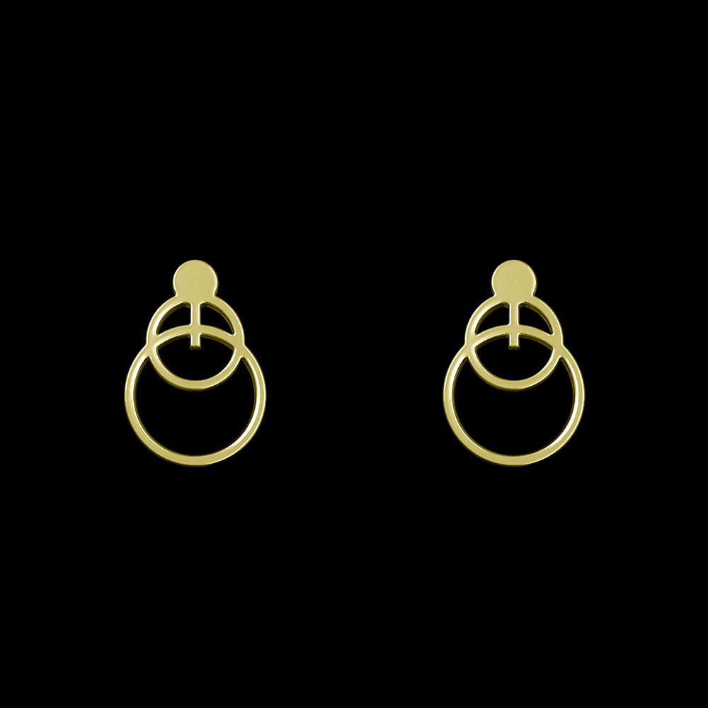 گوشواره طلا 18 عیار زنانه مدوپد مدل دایره کد GA1-10046