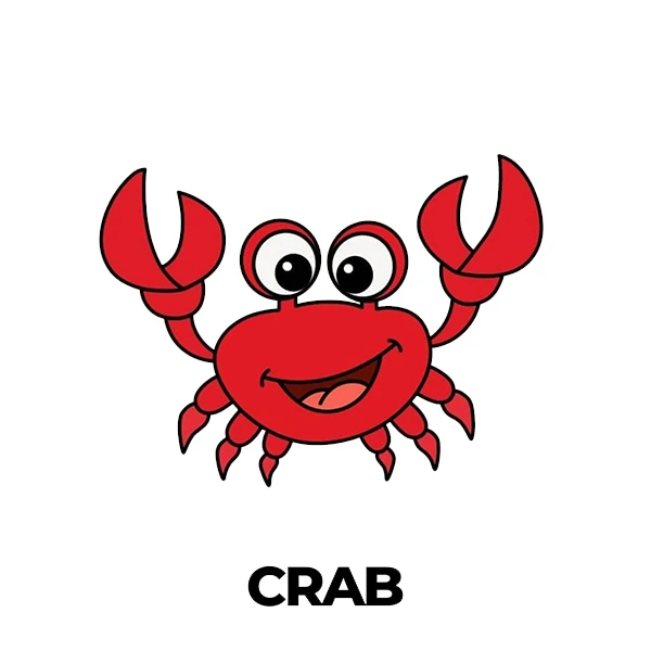 استیکر پارچه و لباس پاد آفرین طرح کارتونی خرچنگ کد 3066