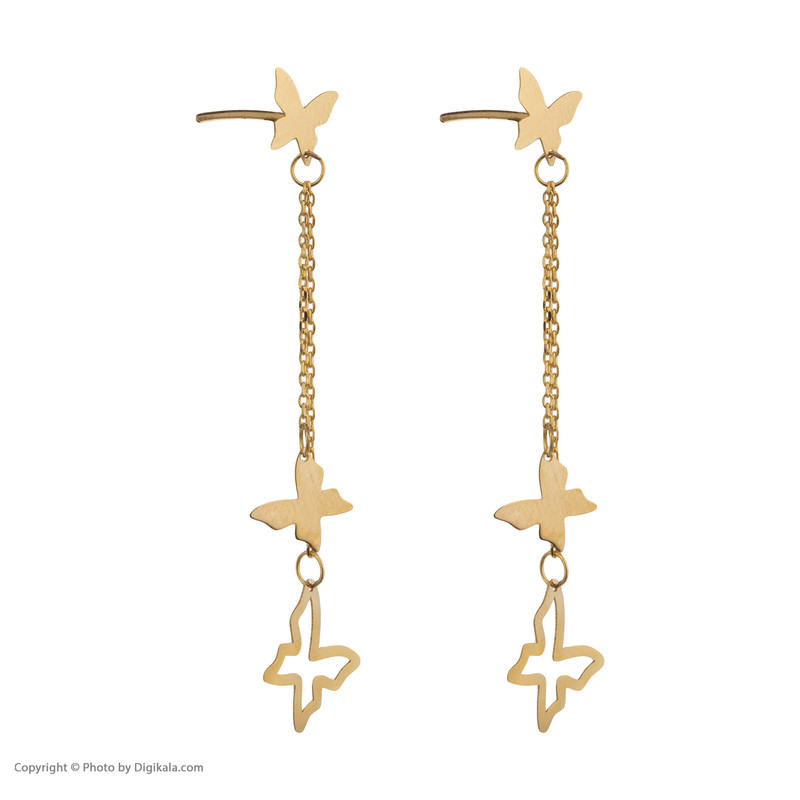 گوشواره طلا 18 عیار زنانه مایا ماهک مدل ME1028 طرح پروانه