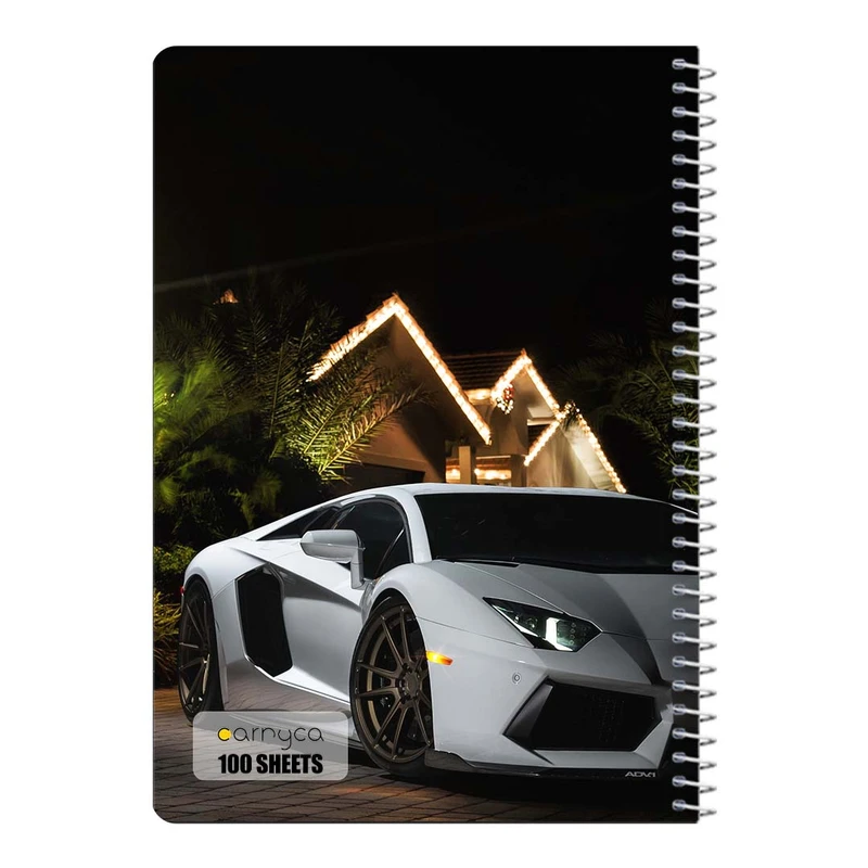 دفتر مشق 100 برگ سیمی کارنیکا طرح لامبورگینی اونتادور Lamborghini Aventador کد 43924