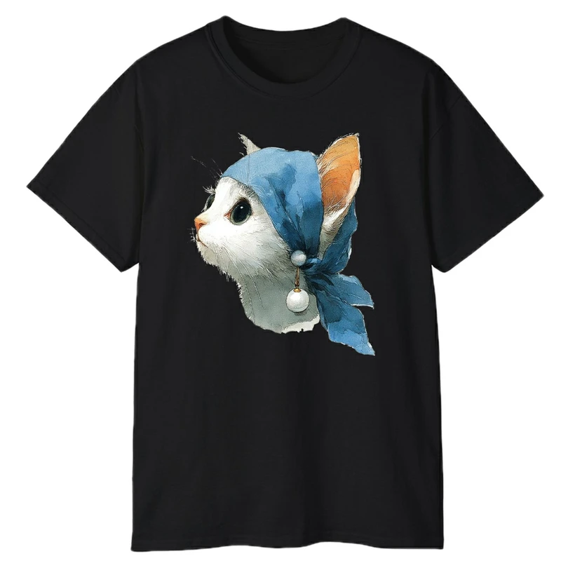 تی‌شرت آستین کوتاه مردانه پاد آفرین مدل گربه اشرافی شیک