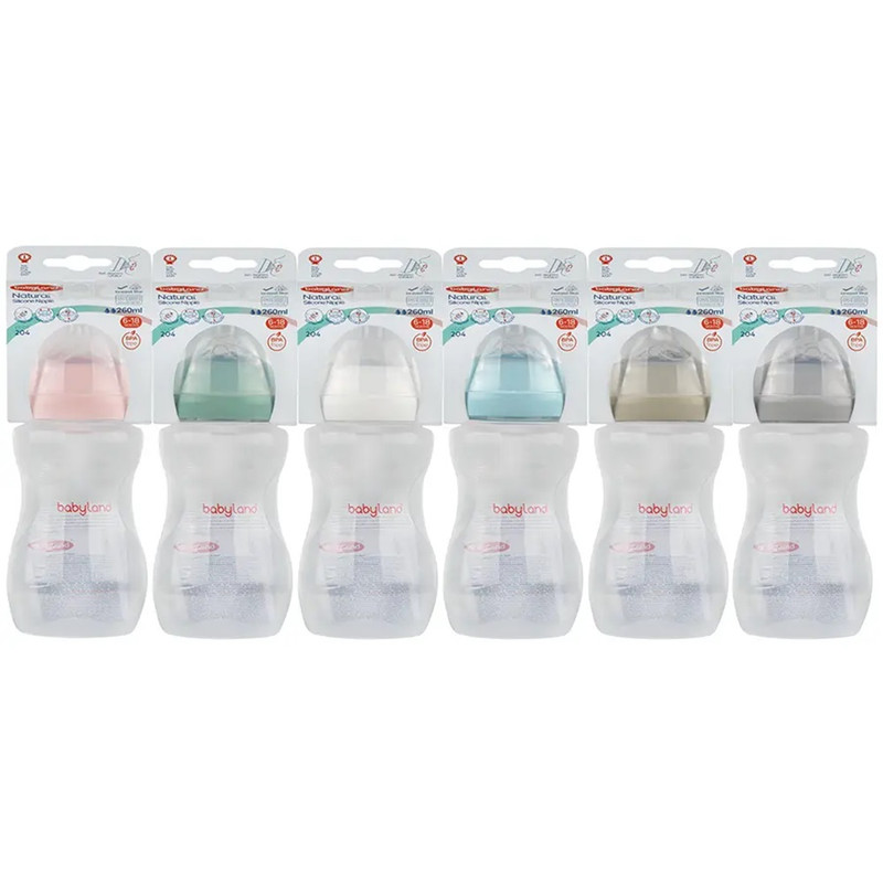 شیشه شیر بیبی لند مدل 204 ظرفیت 260 میلی لیتر