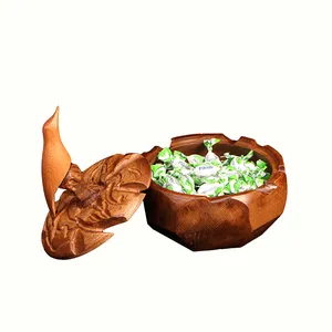 شکلات خوری‏ تراش چوب‏ ‏‏رنگ ‏قهوه ای‏ طرح ‏پرنده‏ مدل 1001500004