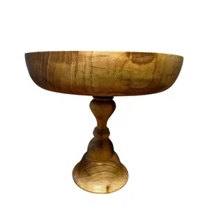 میوه خوری چوبی مدل گردو پایه دار کد 30