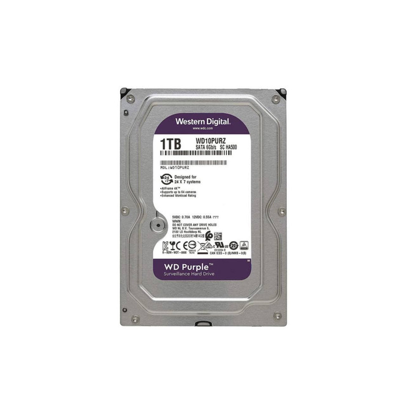 هارد دیسک اینترنال وسترن دیجیتال مدل Purple WD10SORZ ظرفیت 1 ترابایت