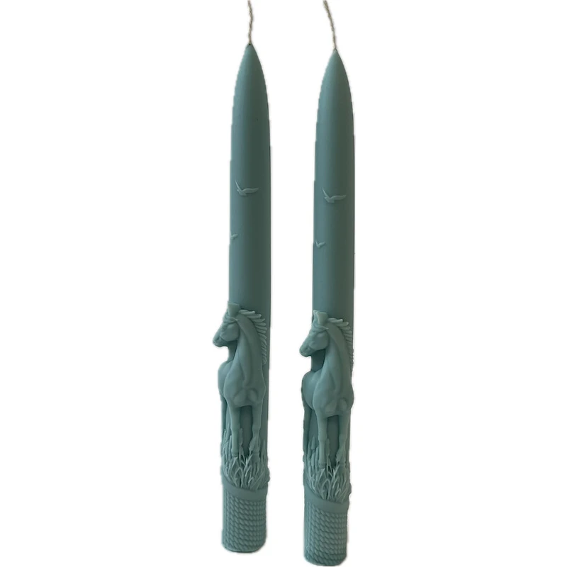 شمع دست‌ساز بدون‌بو مدل اسب زمان اتمام 2 ساعت مجموعه 2 عددی