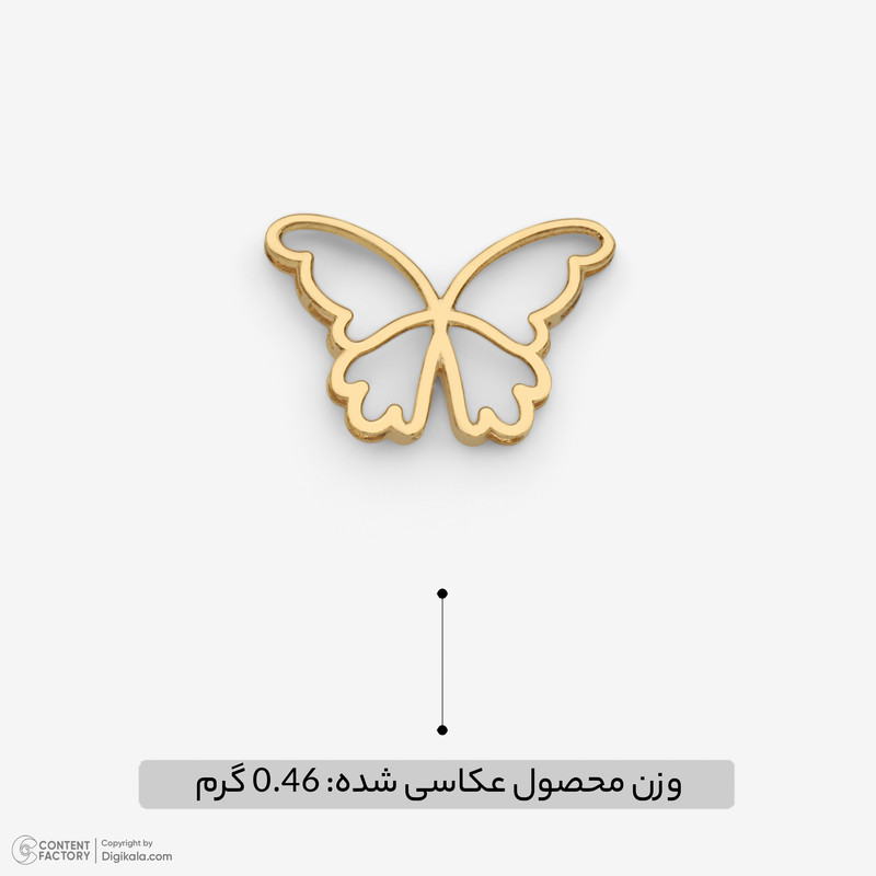آویز گردنبند طلا 18 عیار زنانه حافا گلد طرح پروانه کد J333