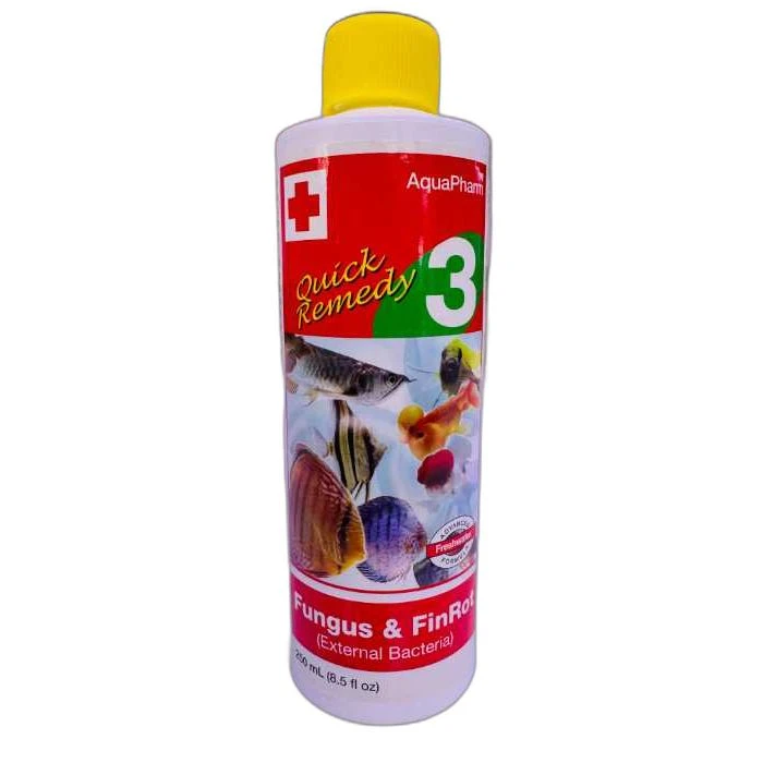 محلول ضد قارچ آبزیان مدل Aquapharm quick Remendy fungus &Fine Rot حجم 250 میلی لیتر