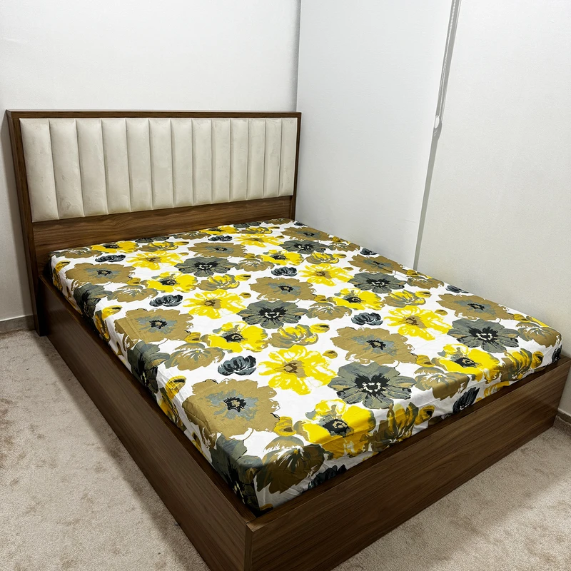 ملحفه ناتوسا مدل کشدار کالم دو نفره سایز 180x200 سانتی متر