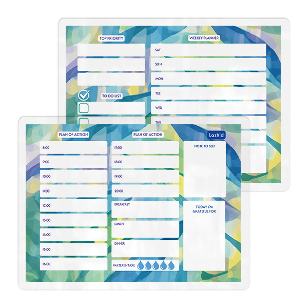 تخته وایت برد لاژید مدل پلنر برنامه ریزی کد PL030 سایز 20*30 سانتی متر مجموعه 2 عددی