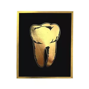 تابلو نقاشی ورق طلا  طرح دندان پزشکی کد dec70