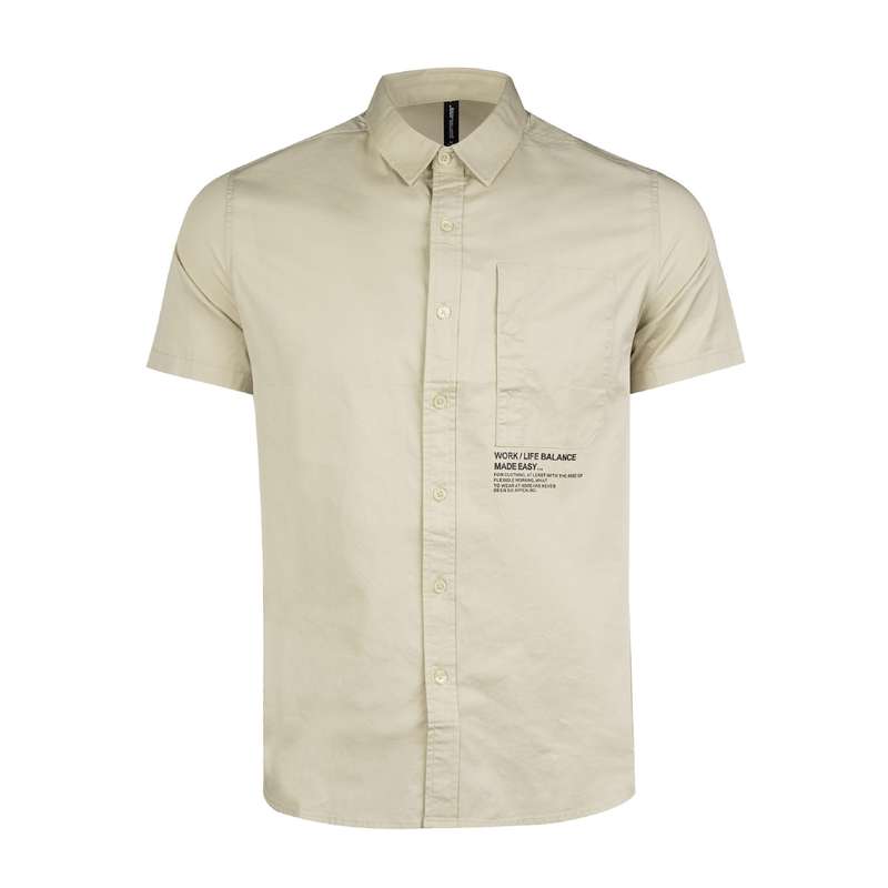 پیراهن آستین کوتاه مردانه جین وست کد 30302 رنگ بژ