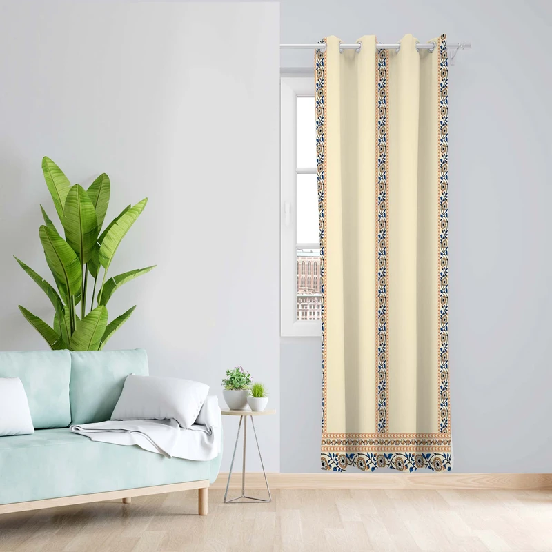 پرده طرح گلدار مدل مخمل پانچی کد 5616 z سایز 140x200 سانتی متر