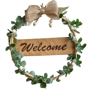 حلقه گل مصنوعی مدل ولکام طرح شمشاد دورپیچ کد B