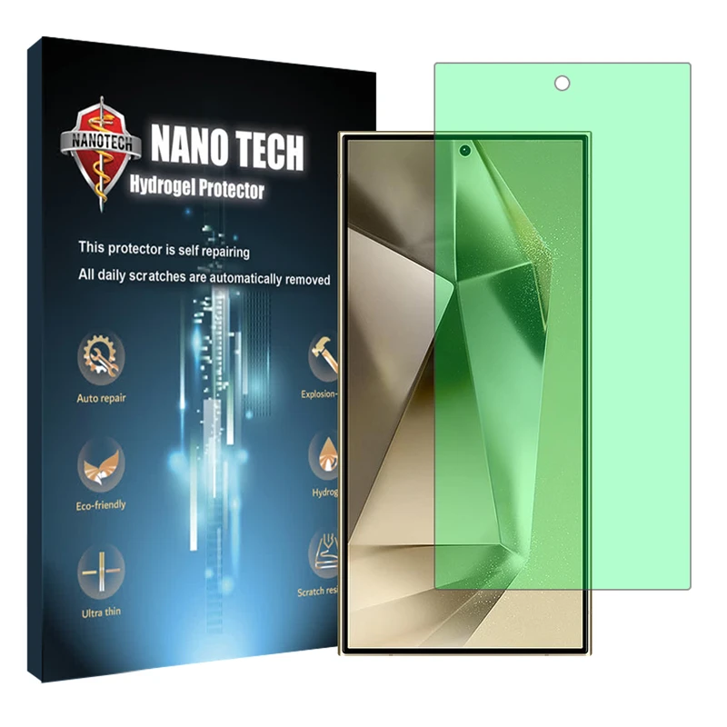 محافظ صفحه نمایش آنتی گرین نانوتک مدل هیدروژلی مناسب برای گوشی موبایل سامسونگ Galaxy S24 Ultra