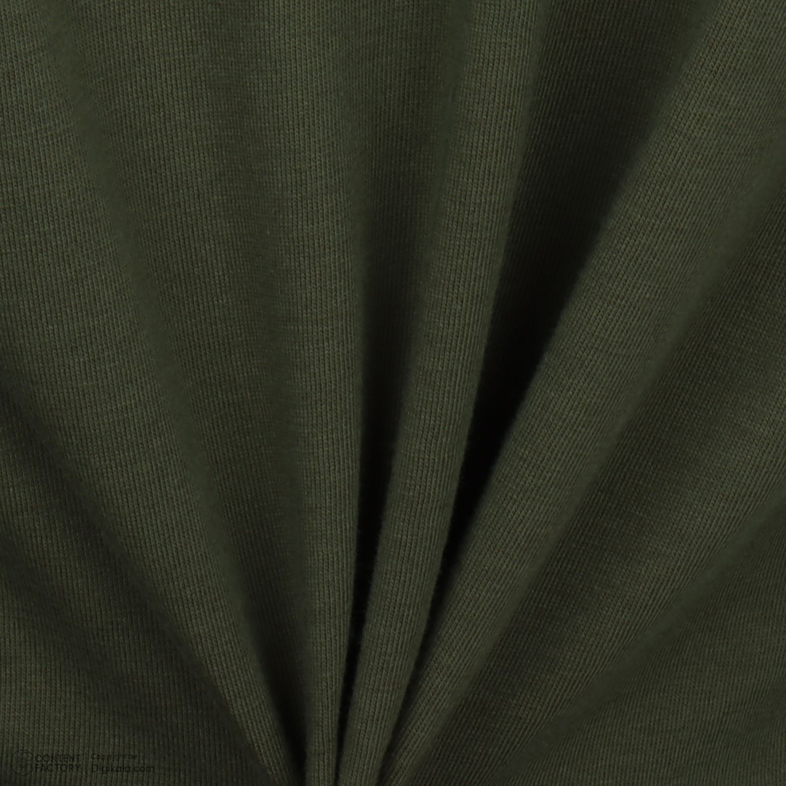 تی شرت آستین کوتاه زنانه پاتن جامه مدل  نخی 131631020298335 رنگ سبز تیره -  - 5