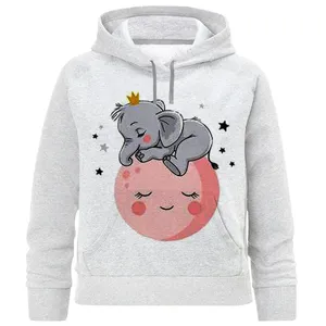 هودی دخترانه مدل فیل و ماه F935