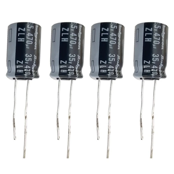  خازن الکترولیت 470 میکروفاراد روبیکون مدل ZLH470UF35V بسته 4 عددی