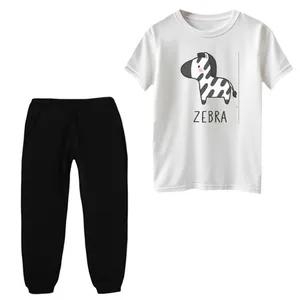 ست تی شرت آستین کوتاه و شلوار راحتی بچگانه مدل گورخر کد 3