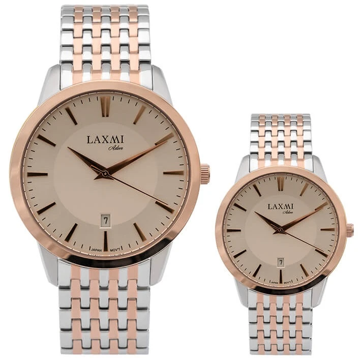 ست ساعت مچی عقربه ای زنانه و مردانه لاکسمی مدل 8525G-2 - 8525L-2