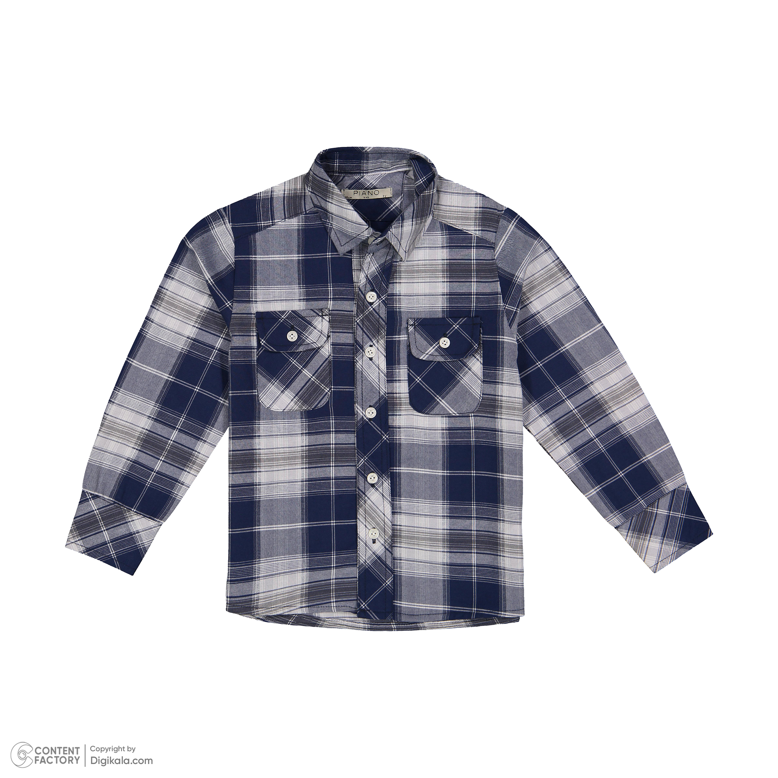 پیراهن پسرانه پیانو مدل 1171 رنگ آبی