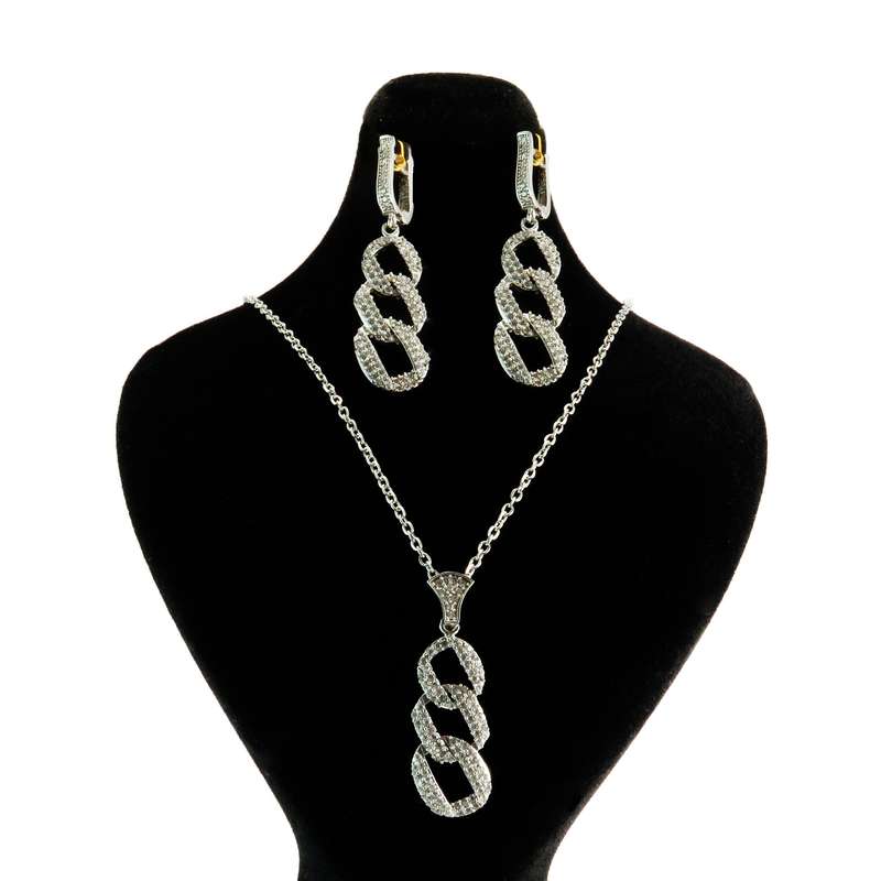 نیم ست نقره زنانه کد AV043-2 نیم ست نقره زنانه کد AV043-2