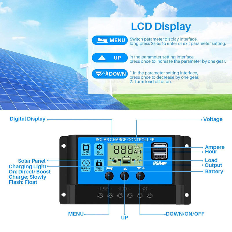 کنترلر هوشمند پنل خورشیدی مدل B08QHLTLMV کنترلر هوشمند پنل خورشیدی مدل B08QHLTLMV