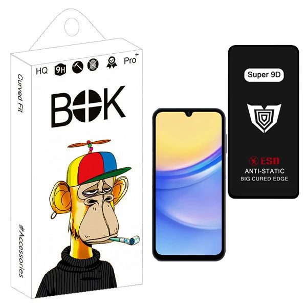 محافظ صفحه نمایش بوک مدل Super 9D Guard مناسب برای گوشی موبایل سامسونگ Galaxy a15